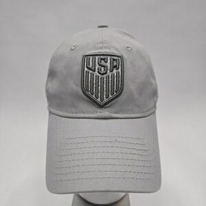 USA Olympics New Era Women's Grey Baseball Hat Cap Strap Back Soccer Sparkle